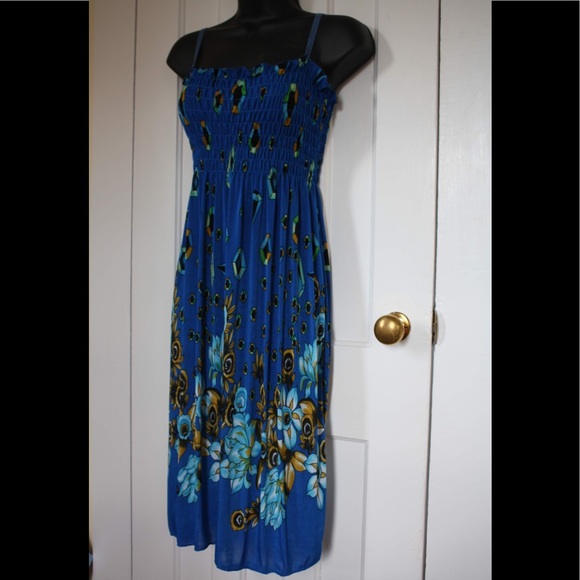 • Sun Style NYC • Blue Floral Diamond Dress - Picture 3 of 4
